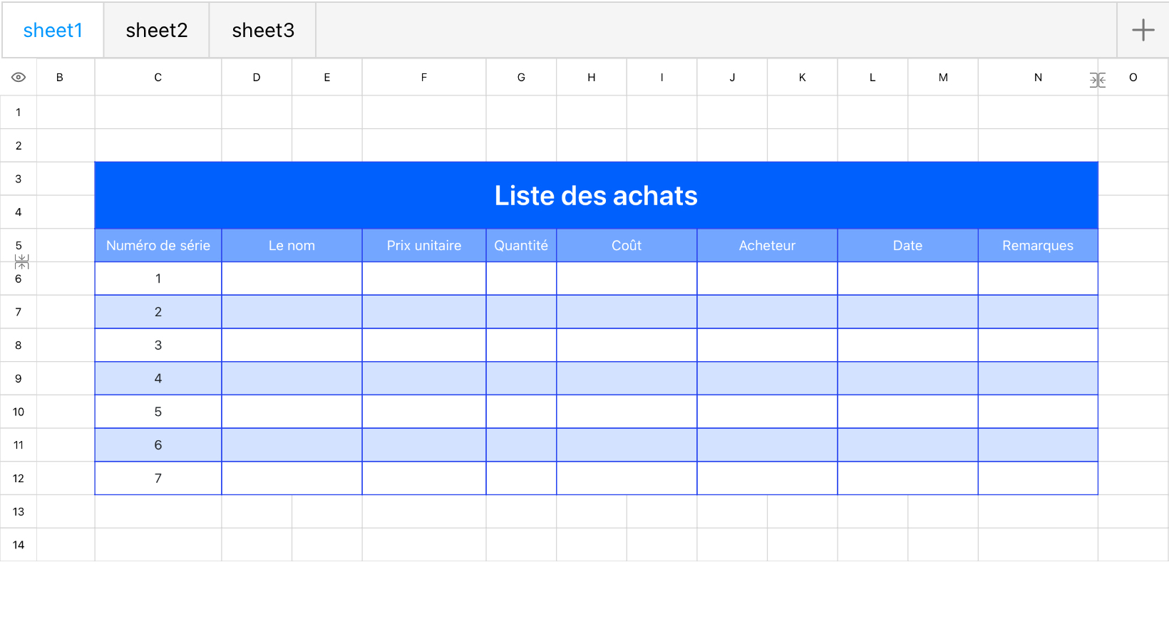 Liste des achats 4